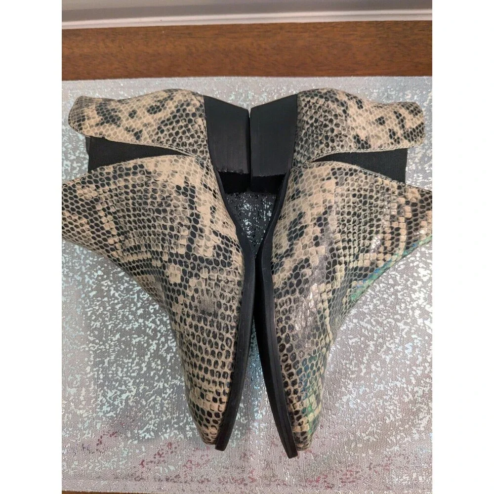 Seychelles Bootie Women 6.5 Waiting For You Chelsea Ankle Boot Leather Snakeskin
